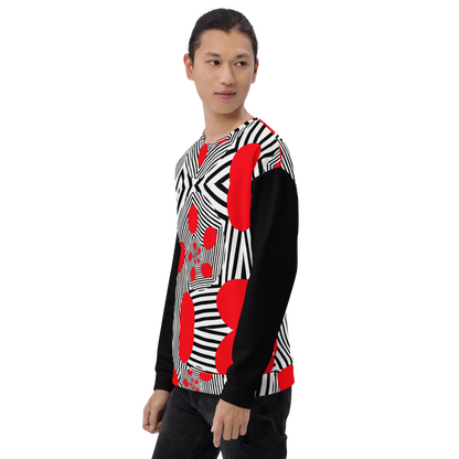 Unisex Sweatshirt (Red Geometric)