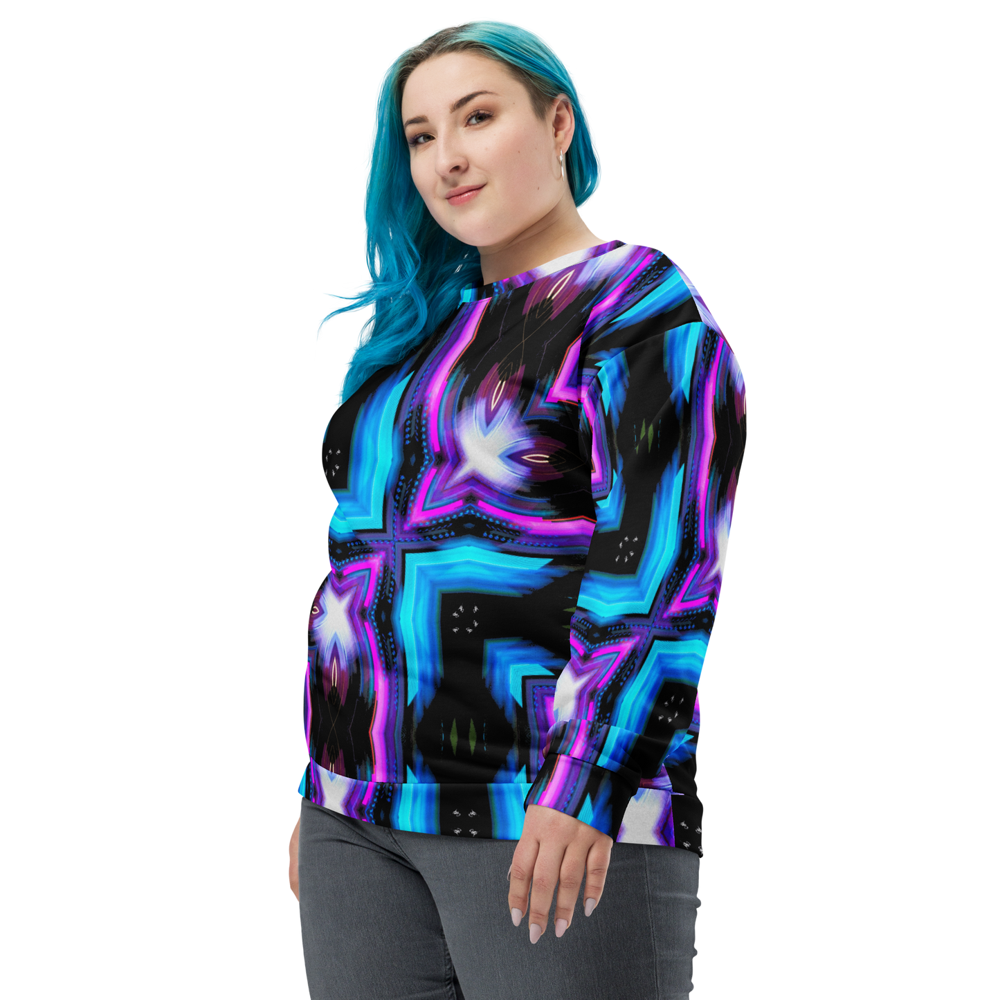 Unisex Sweatshirt (Neon Purple & Blue)