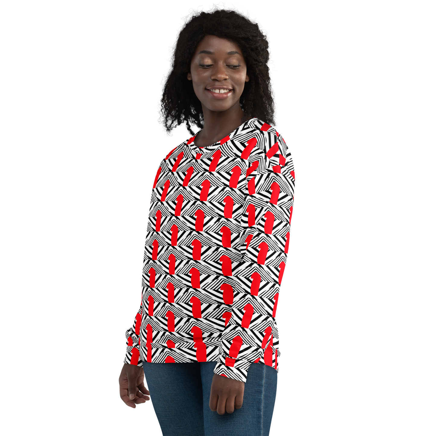 Unisex Sweatshirt (Red Geometric)