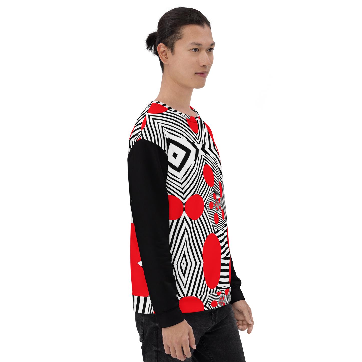 Unisex Sweatshirt (Red Geometric)