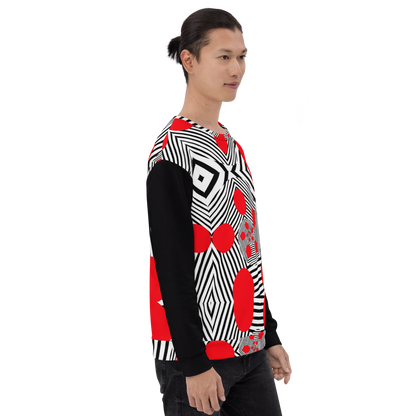 Unisex Sweatshirt (Red Geometric)