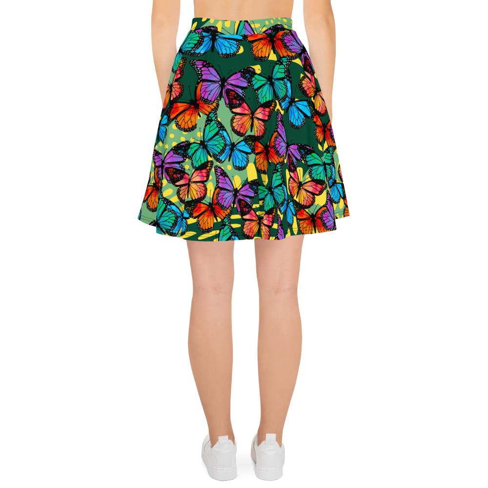 Skater Skirt (Butterflies - Green)