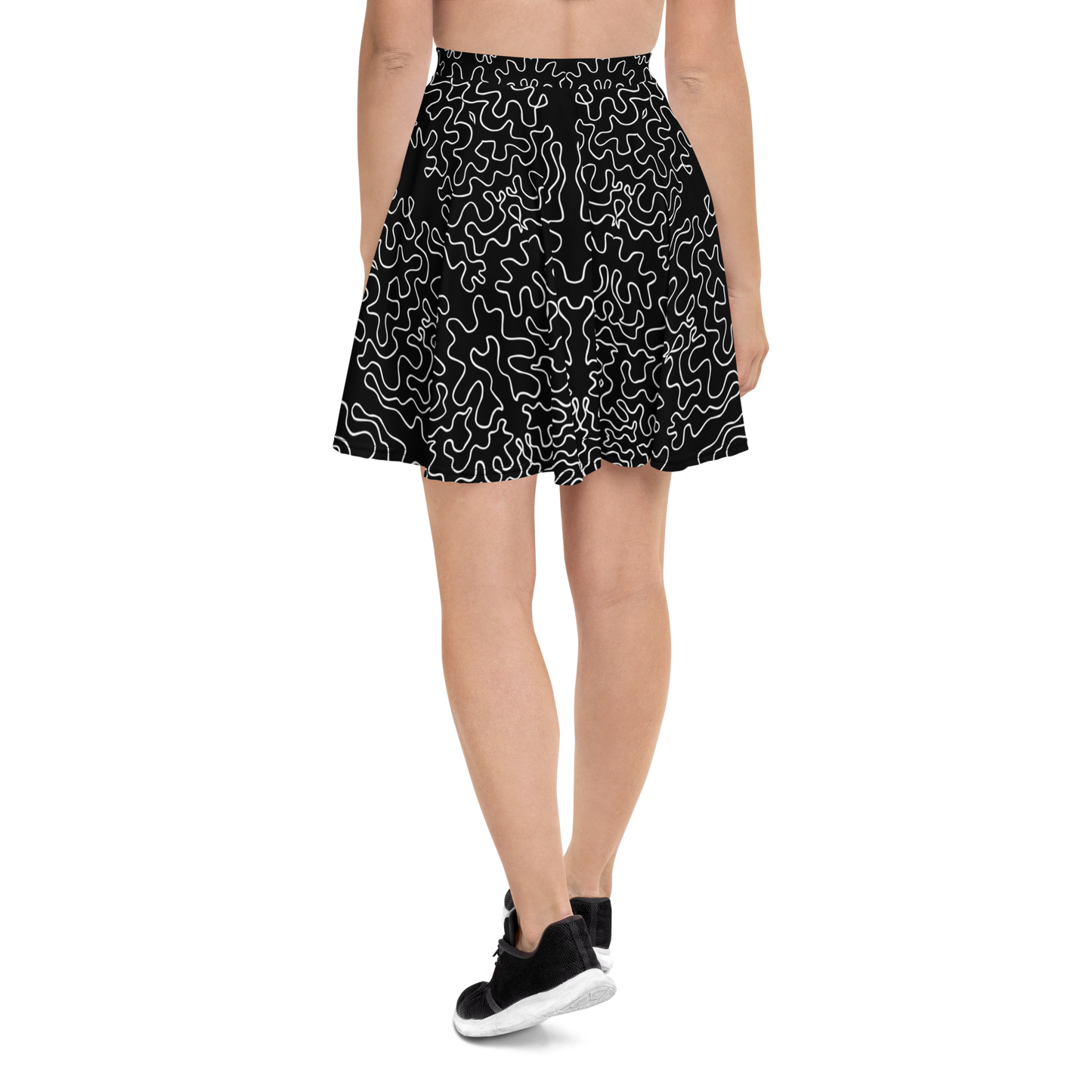 Skater Skirt (Black & White Squiggle)