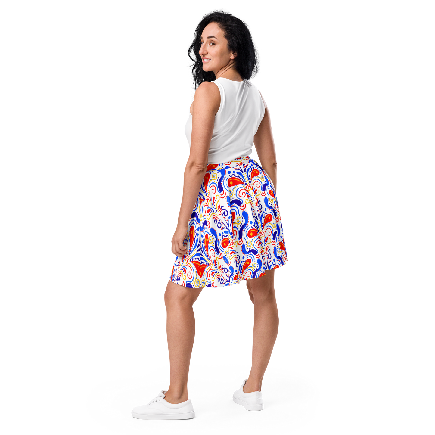 Skater Skirt (Talavera-inspired|White)