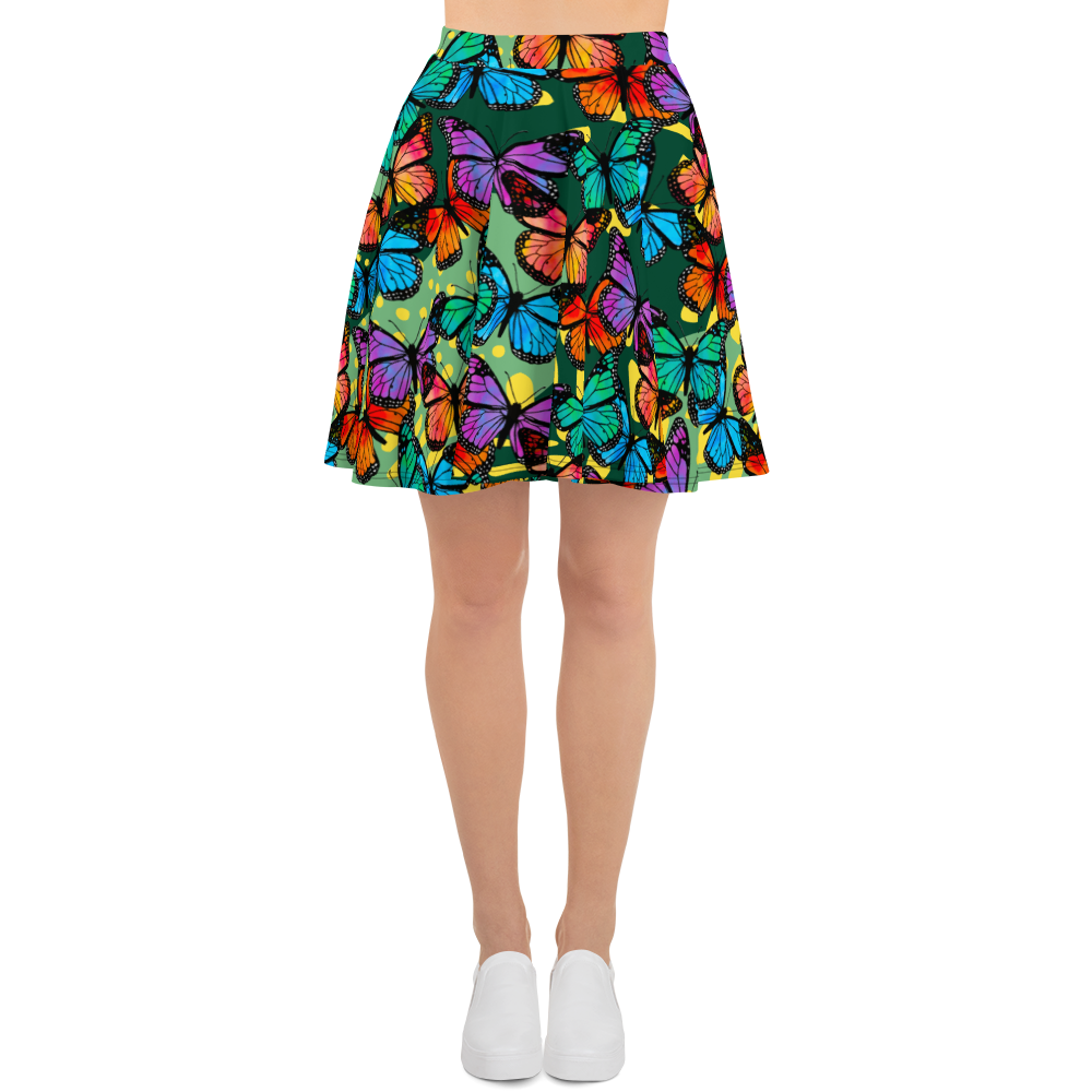 Skater Skirt (Butterflies - Green)