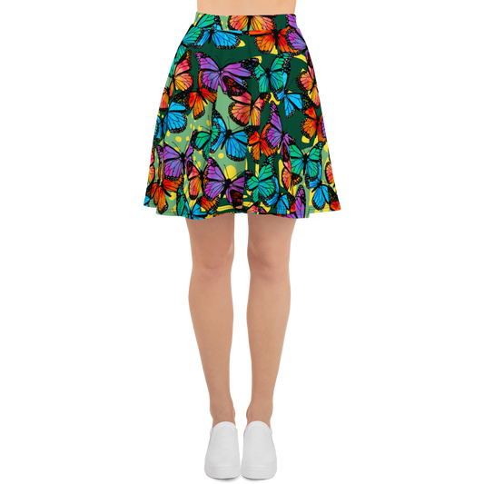 Skater Skirt (Butterflies - Green)