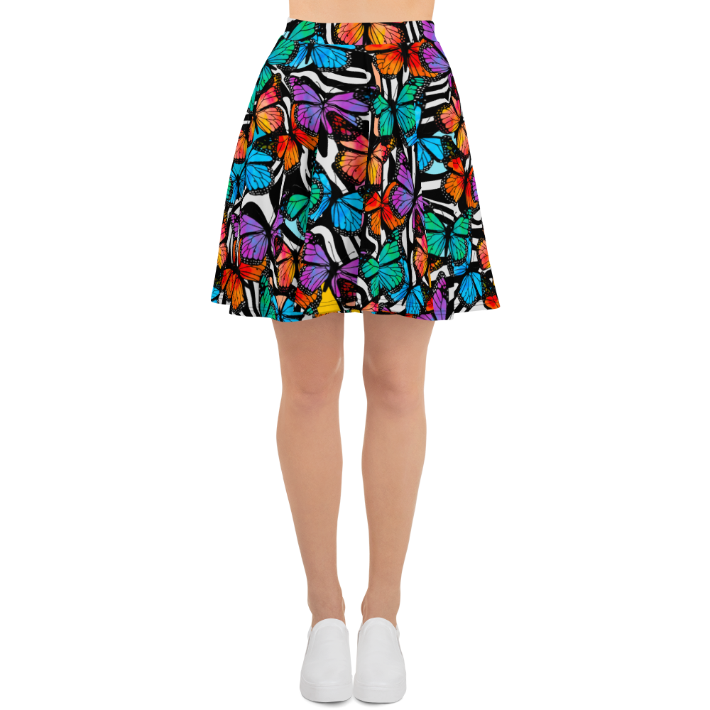 Skater Skirt (Butterflies - Black & White)