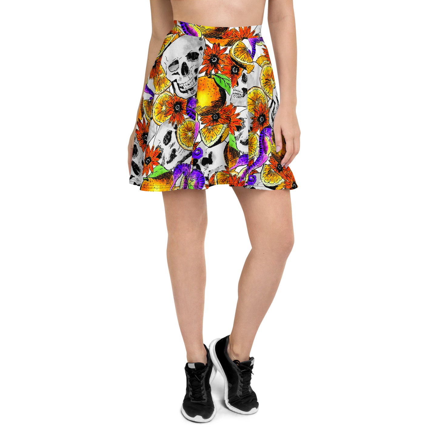 Skater Skirt (Skulls & Oranges)