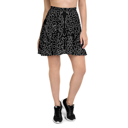 Skater Skirt (Black & White Squiggle)