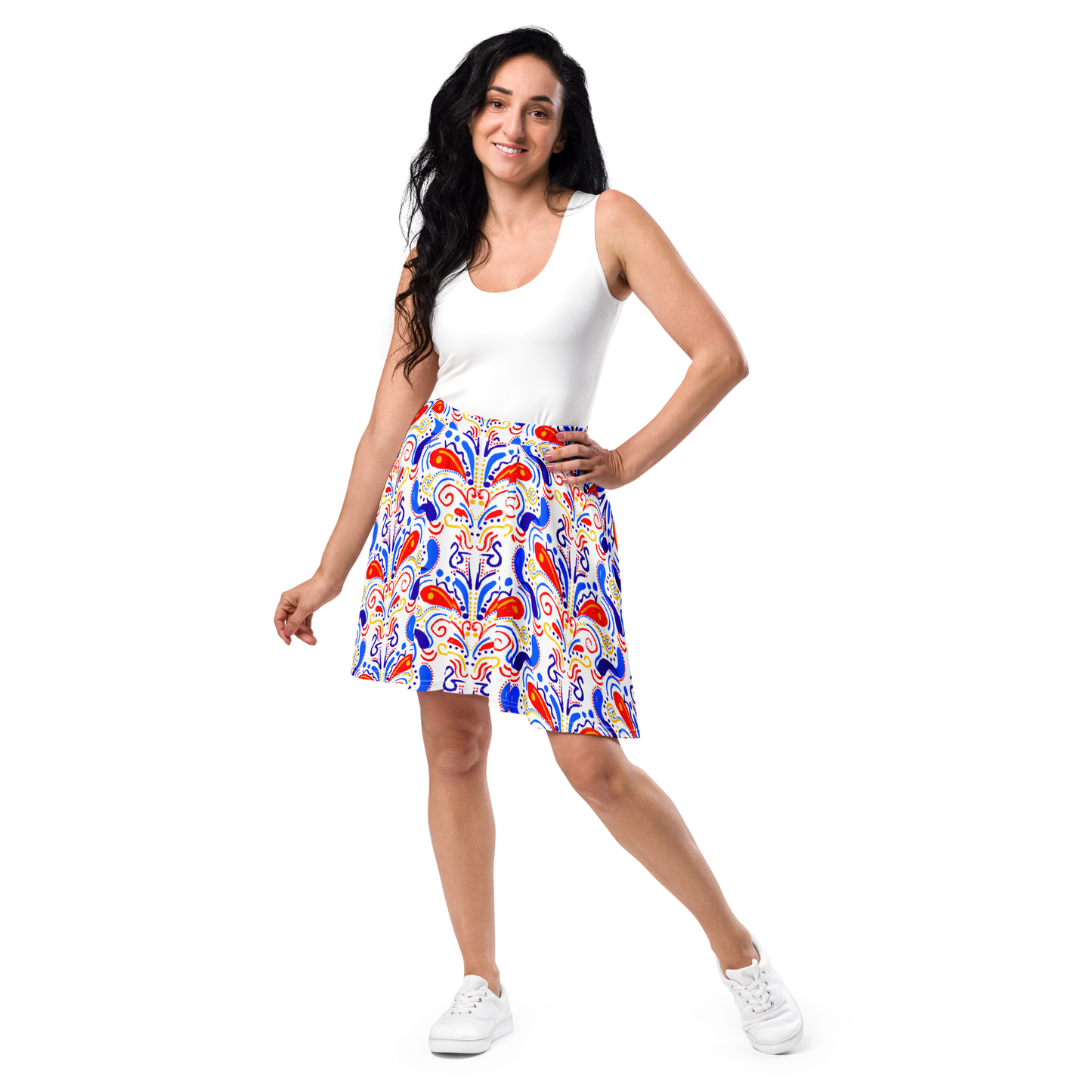 Skater Skirt (Talavera-inspired|White)