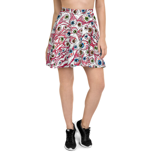 Skater Skirt (Eyeballs|White)