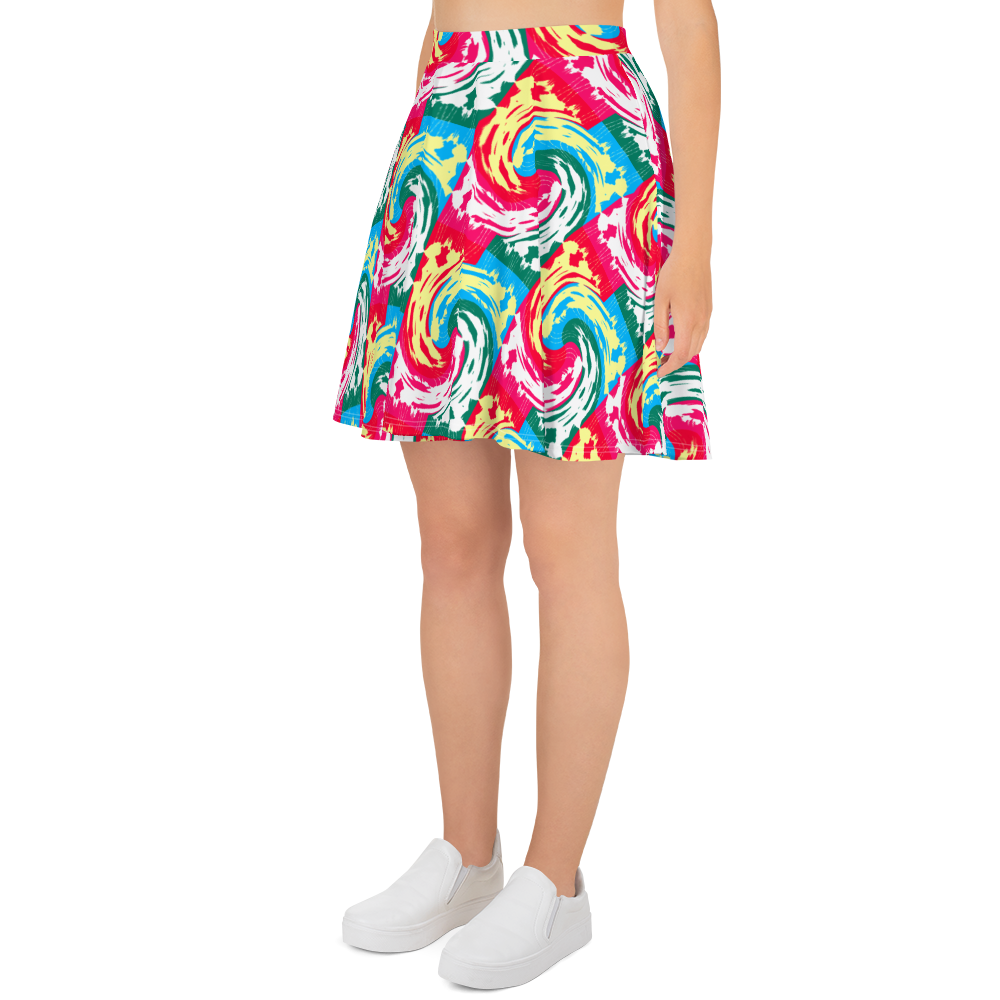 Skater Skirt (Pink Waves)