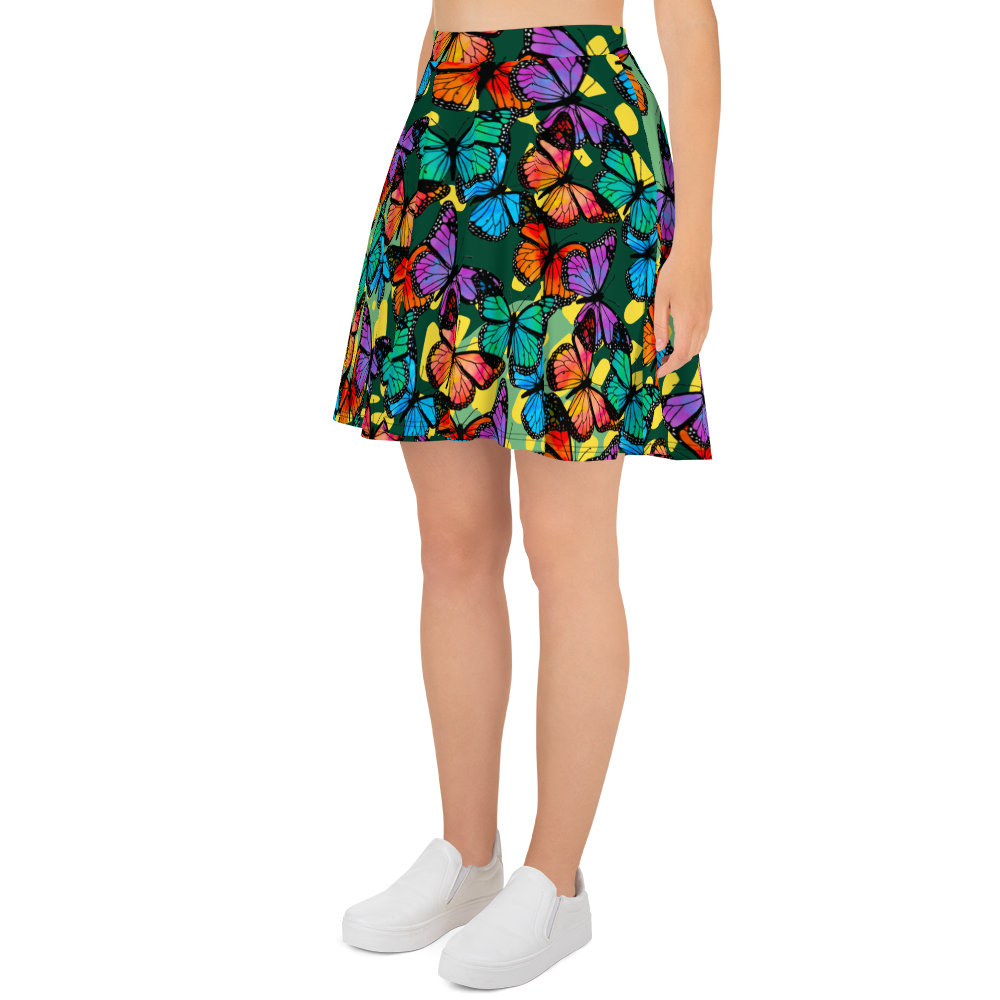 Skater Skirt (Butterflies - Green)