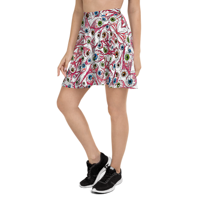 Skater Skirt (Eyeballs|White)