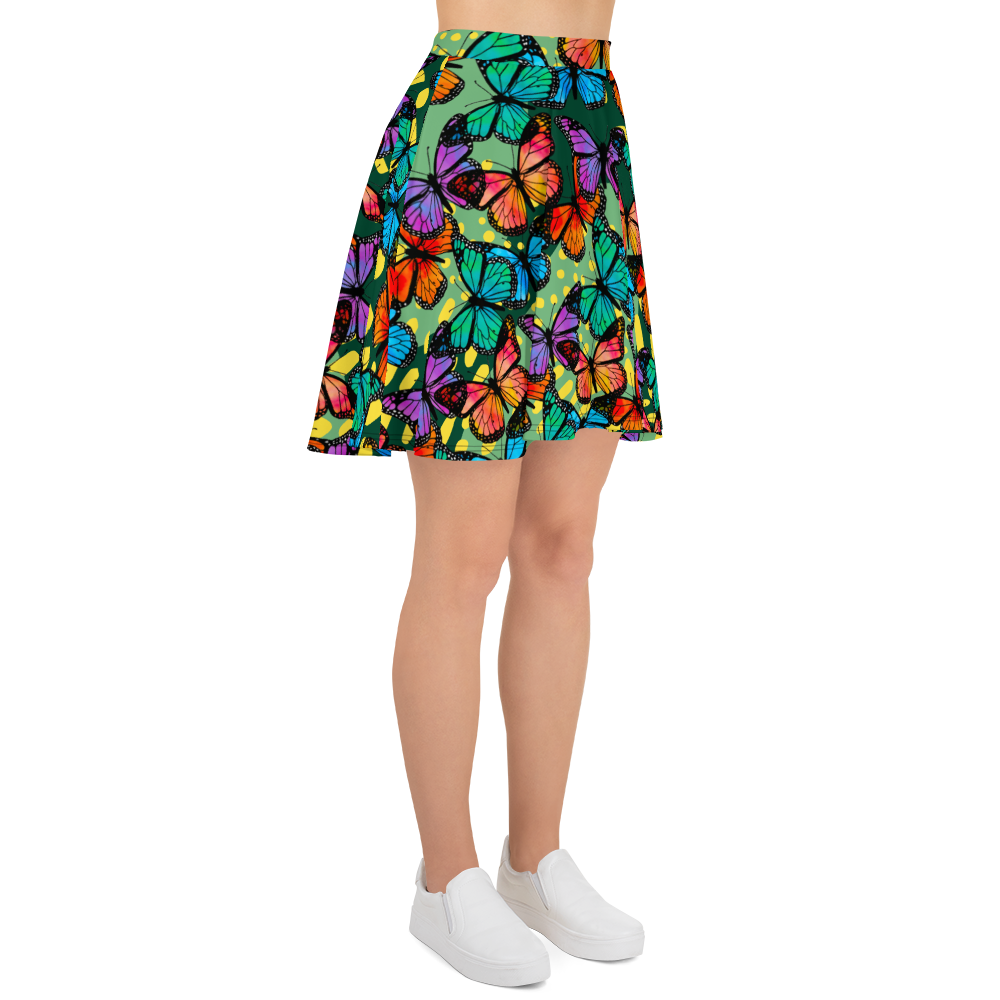 Skater Skirt (Butterflies - Green)