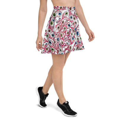 Skater Skirt (Eyeballs|White)