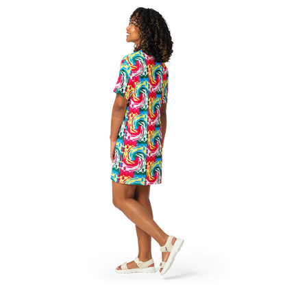 T-shirt dress (Pink Waves)