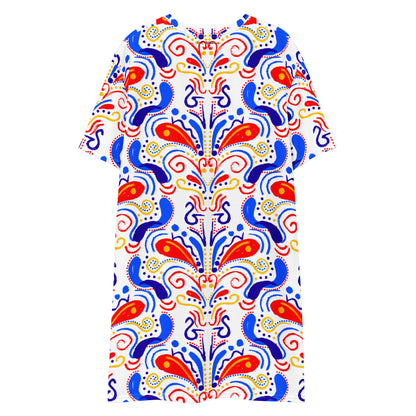 T-shirt dress (Talavera-inspired|White)