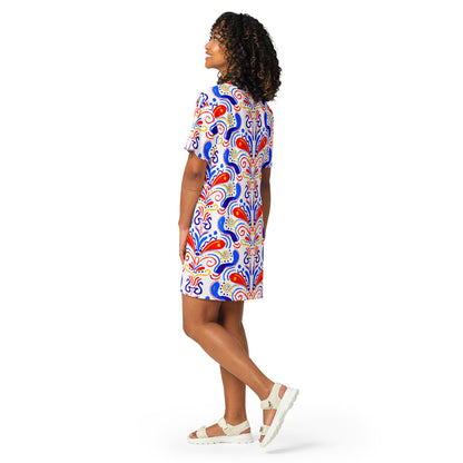 T-shirt dress (Talavera-inspired|White)