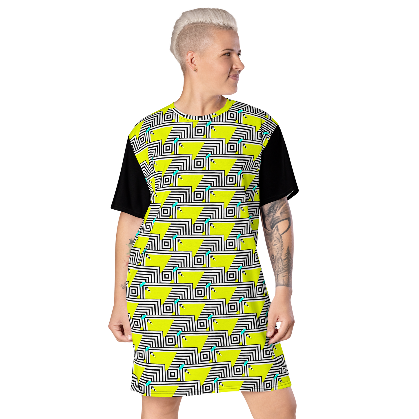 T-shirt dress (Retro Yellow)