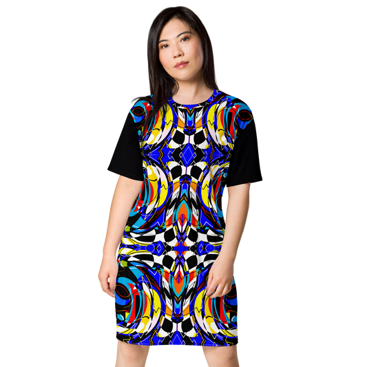 T-shirt dress (Blue Swirls)