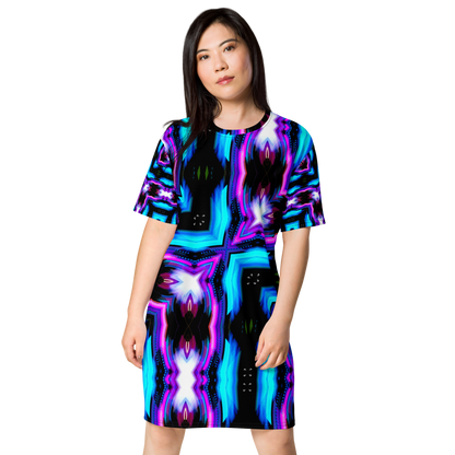 T-shirt dress (Neon Purple & Blue)