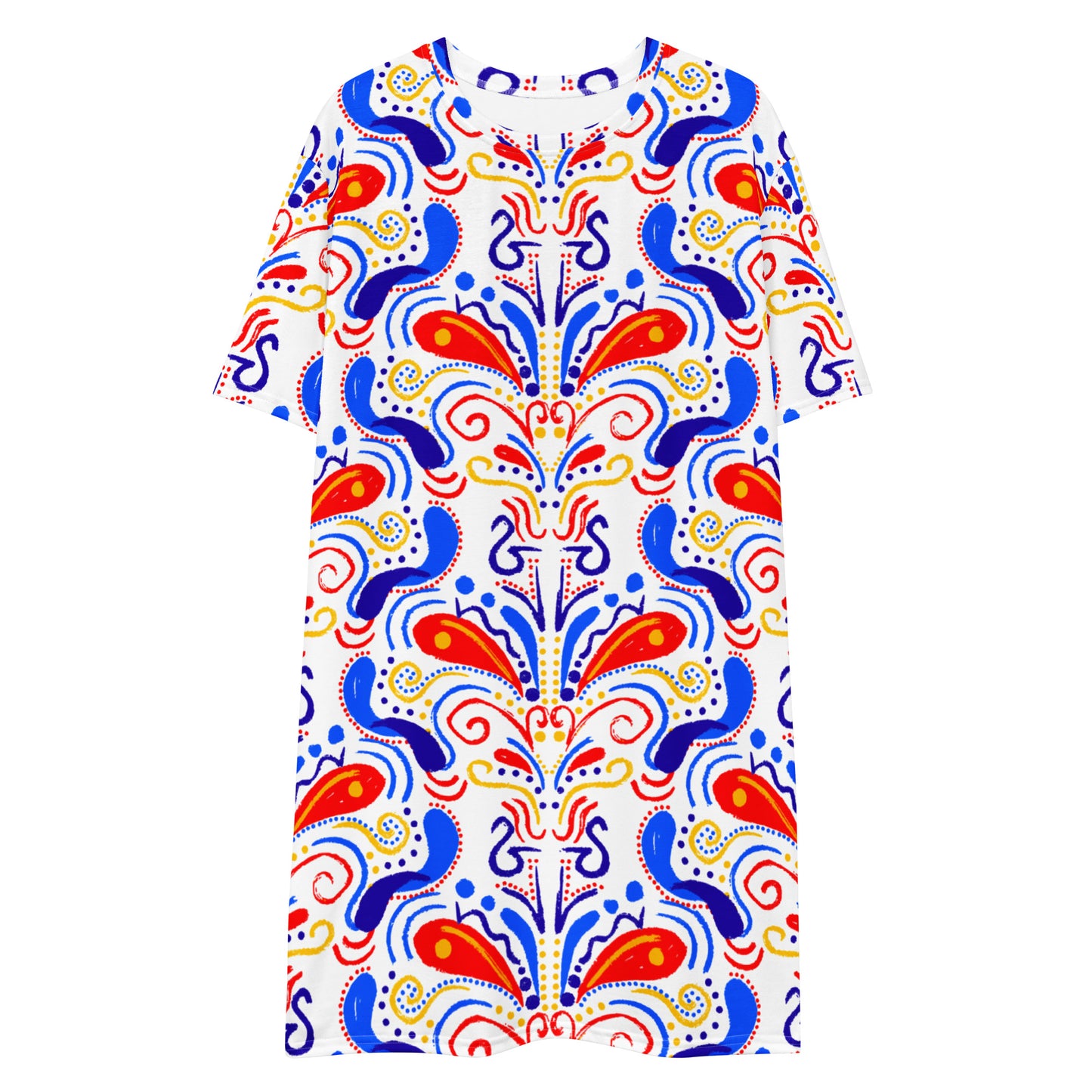 T-shirt dress (Talavera-inspired|White)