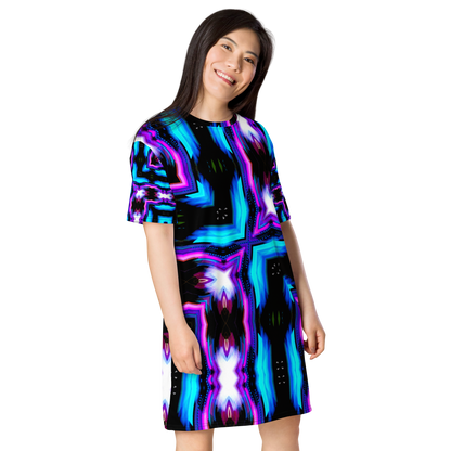 T-shirt dress (Neon Purple & Blue)