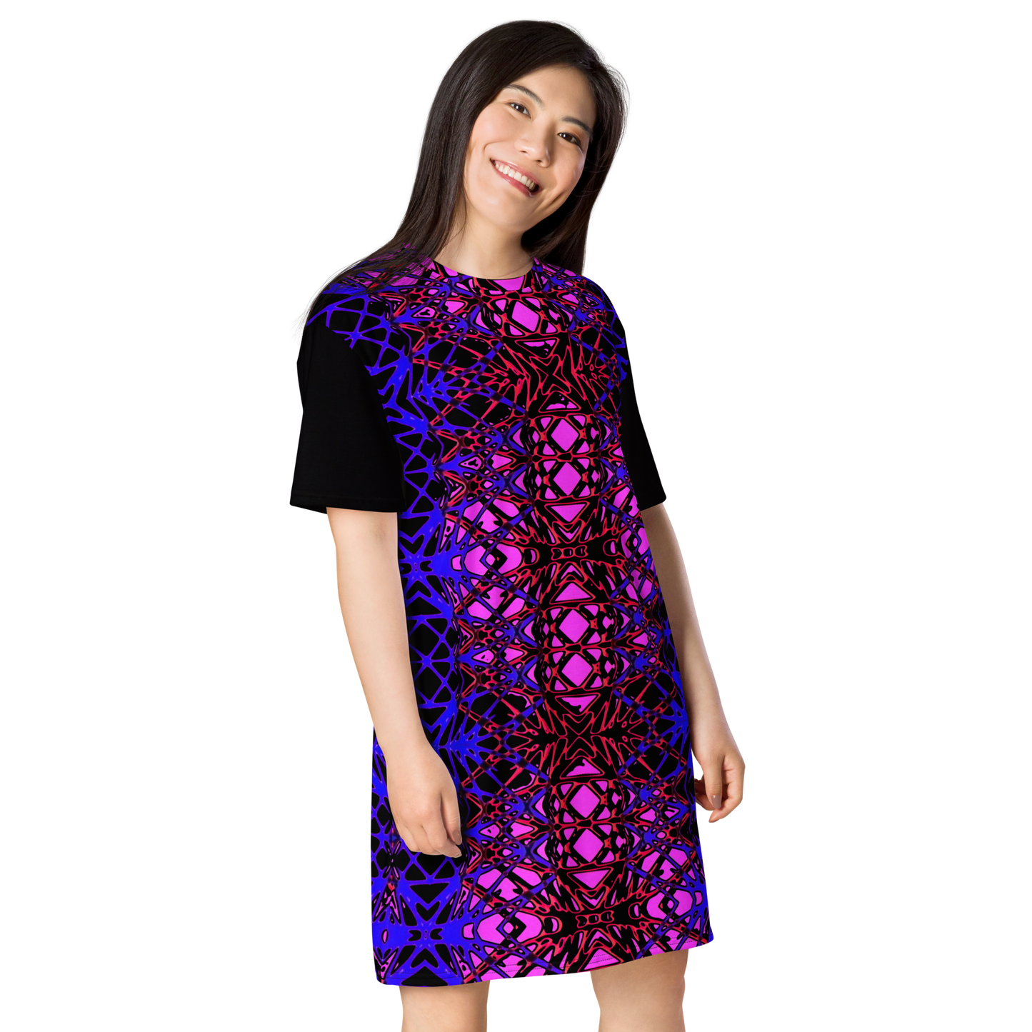 T-shirt dress (Neon Latticework)