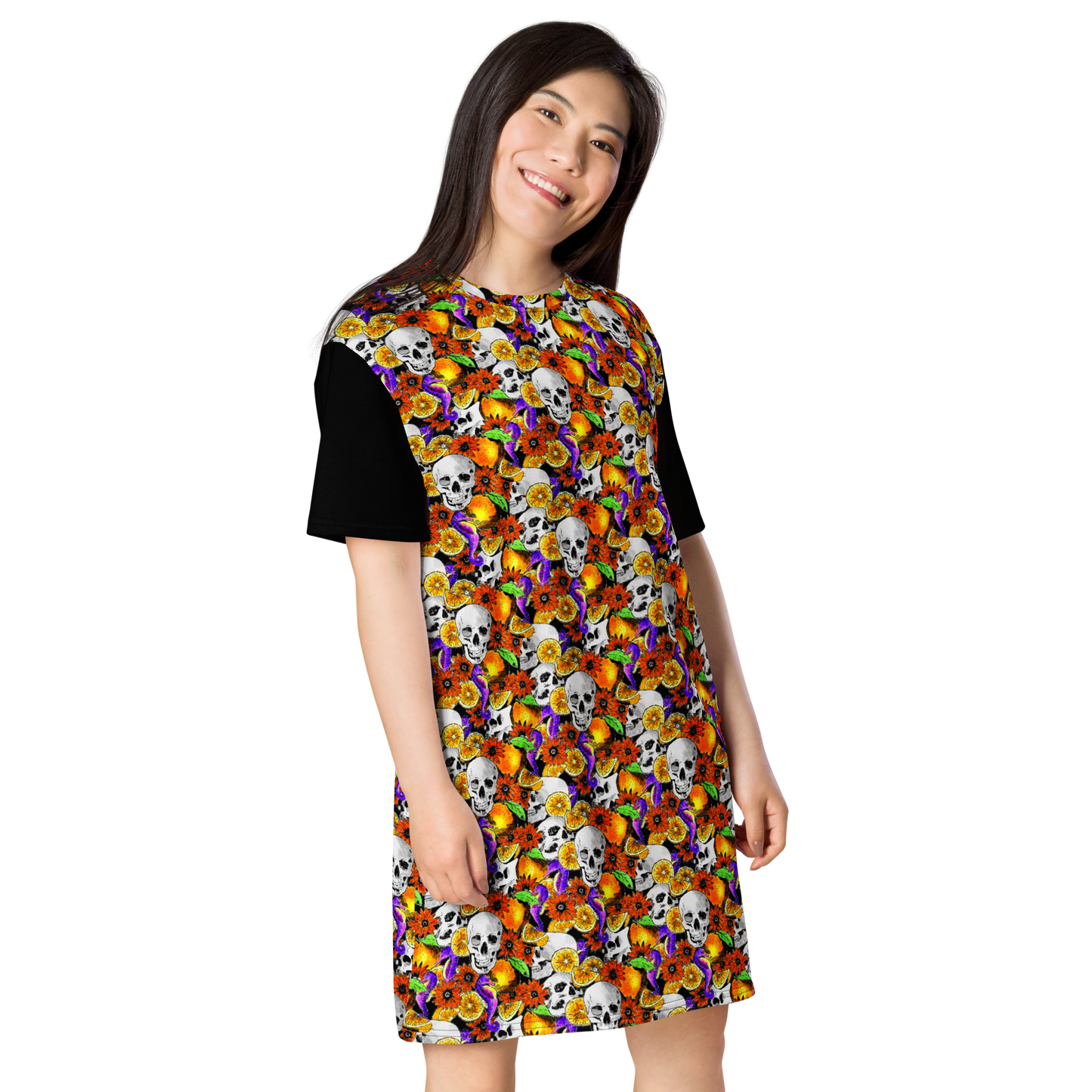 T-shirt dress (Skulls & Oranges)