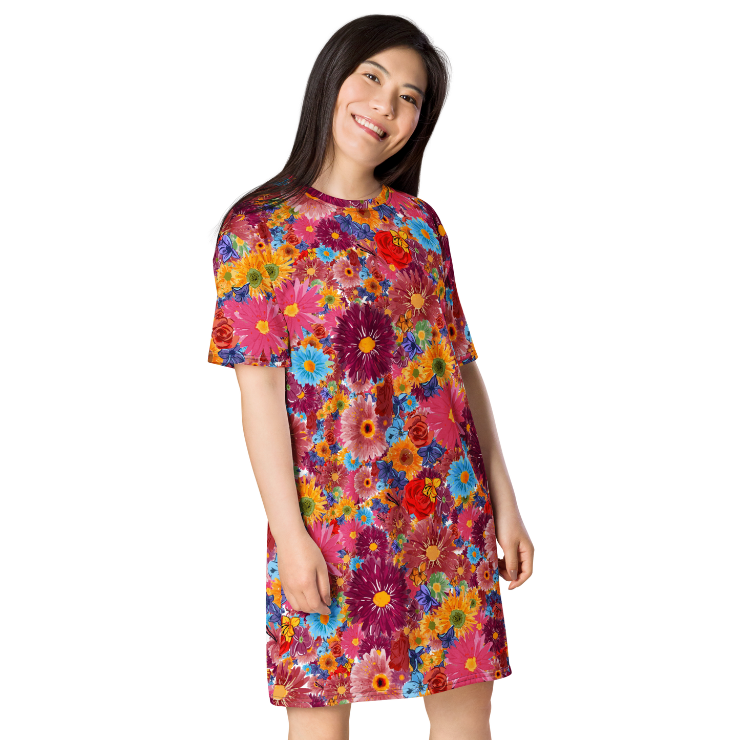 T-shirt dress (Watercolor Flowers)