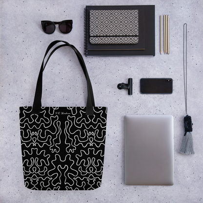 Tote bag (Black & White Squiggle)