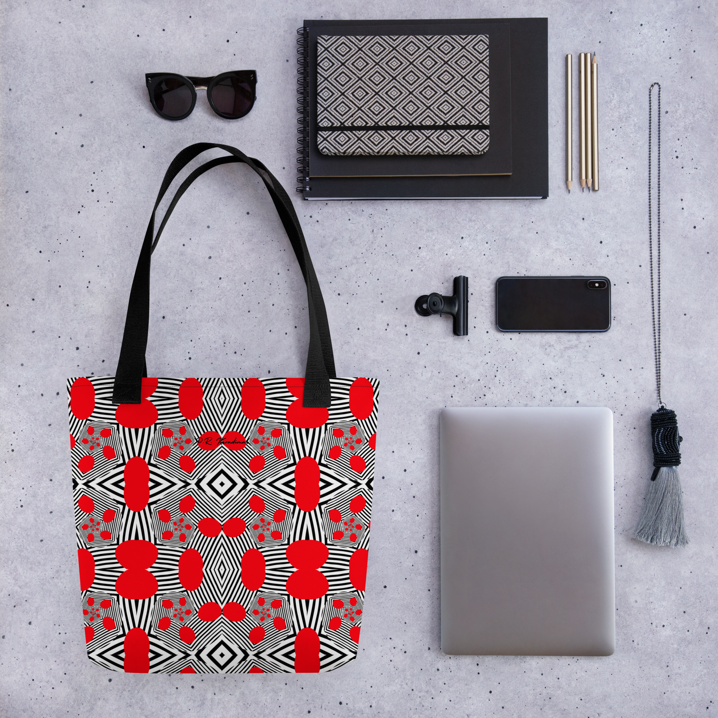 Tote bag (Red Geometric)