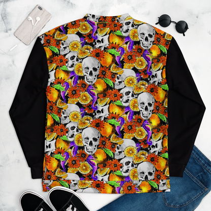 Unisex Bomber Jacket (Skulls & Oranges)