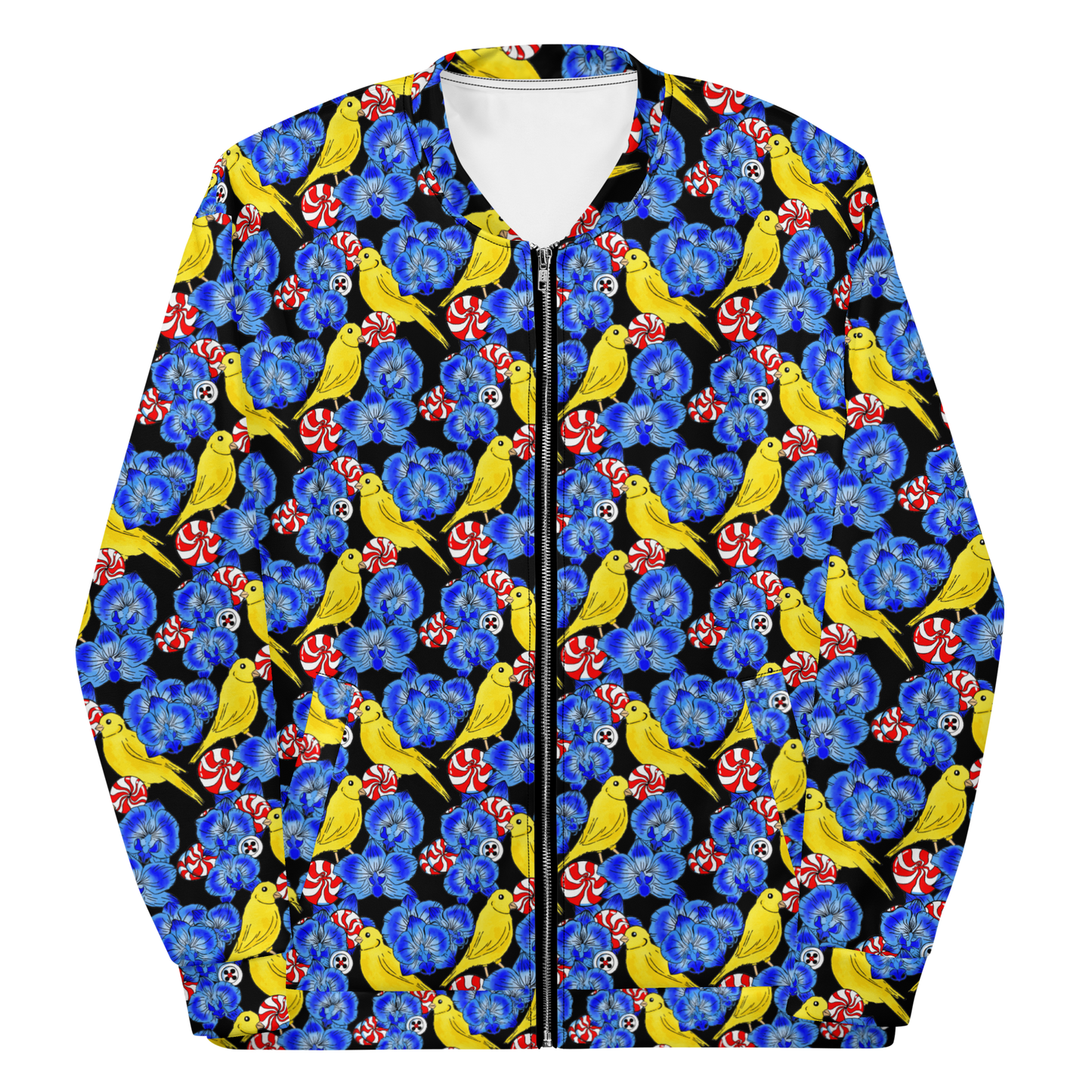 Unisex Bomber Jacket (Canaries & Orchids)