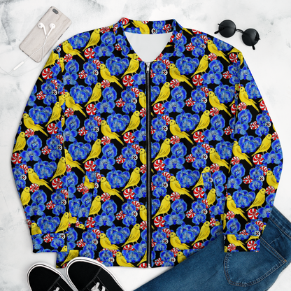 Unisex Bomber Jacket (Canaries & Orchids)