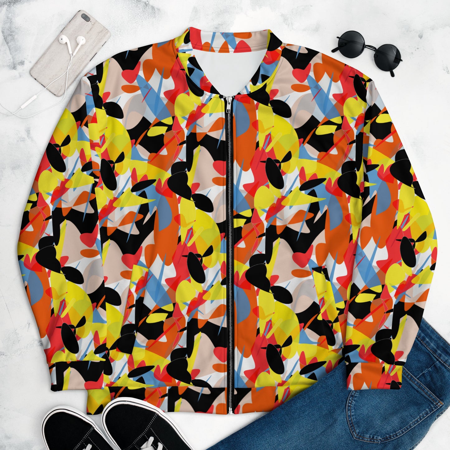 Unisex Bomber Jacket (Abstract Ovals)