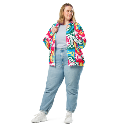 Unisex Bomber Jacket (Pink Waves)
