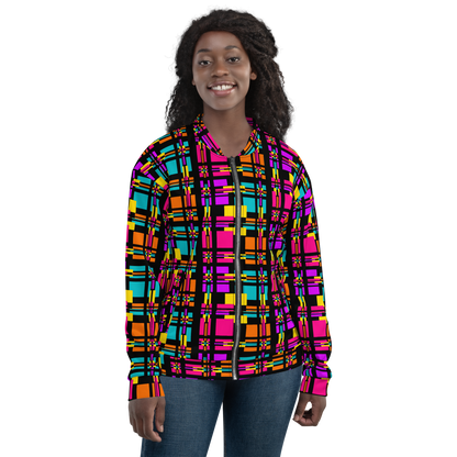 Unisex Bomber Jacket (Rainbow Plaid)