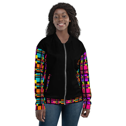 Unisex Bomber Jacket (Rainbow Plaid)