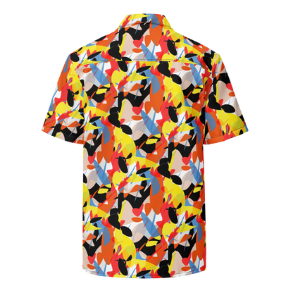 Unisex button shirt (Abstract Ovals)