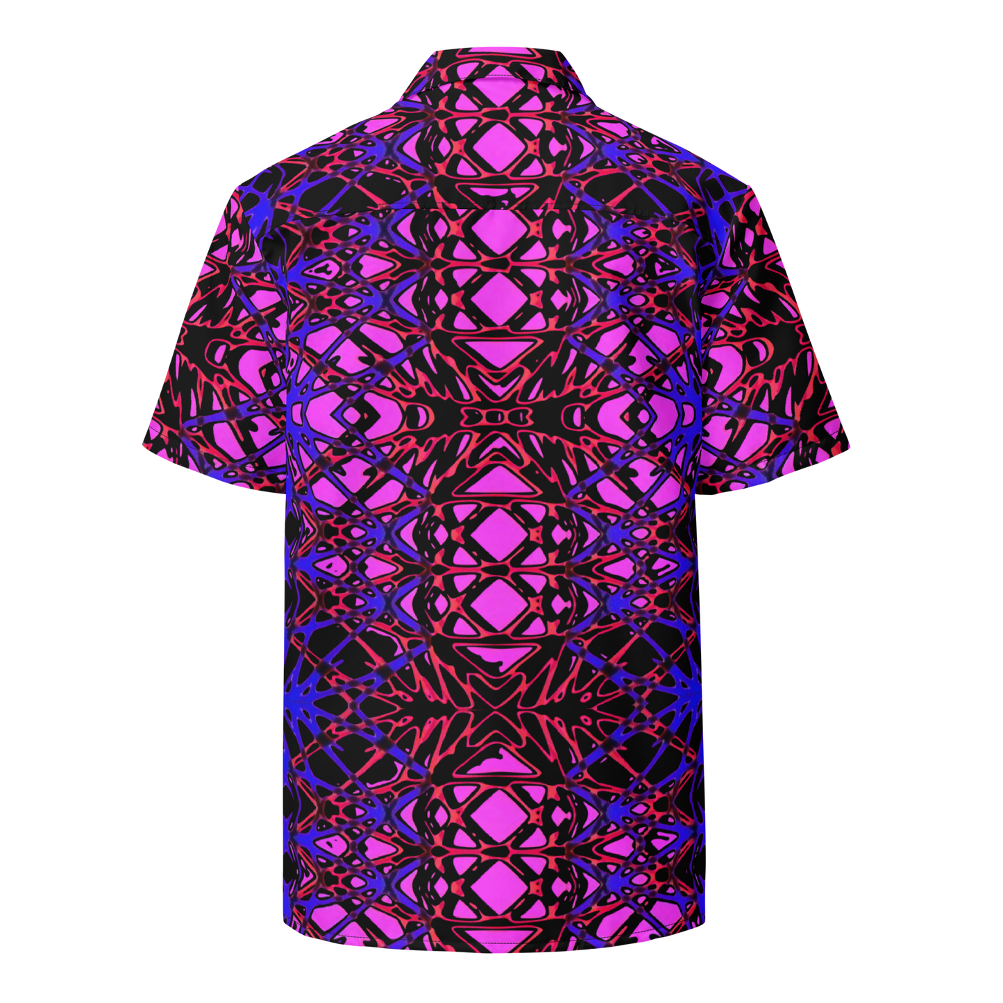 Unisex button shirt (Neon Latticework)