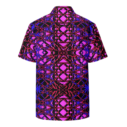 Unisex button shirt (Neon Latticework)