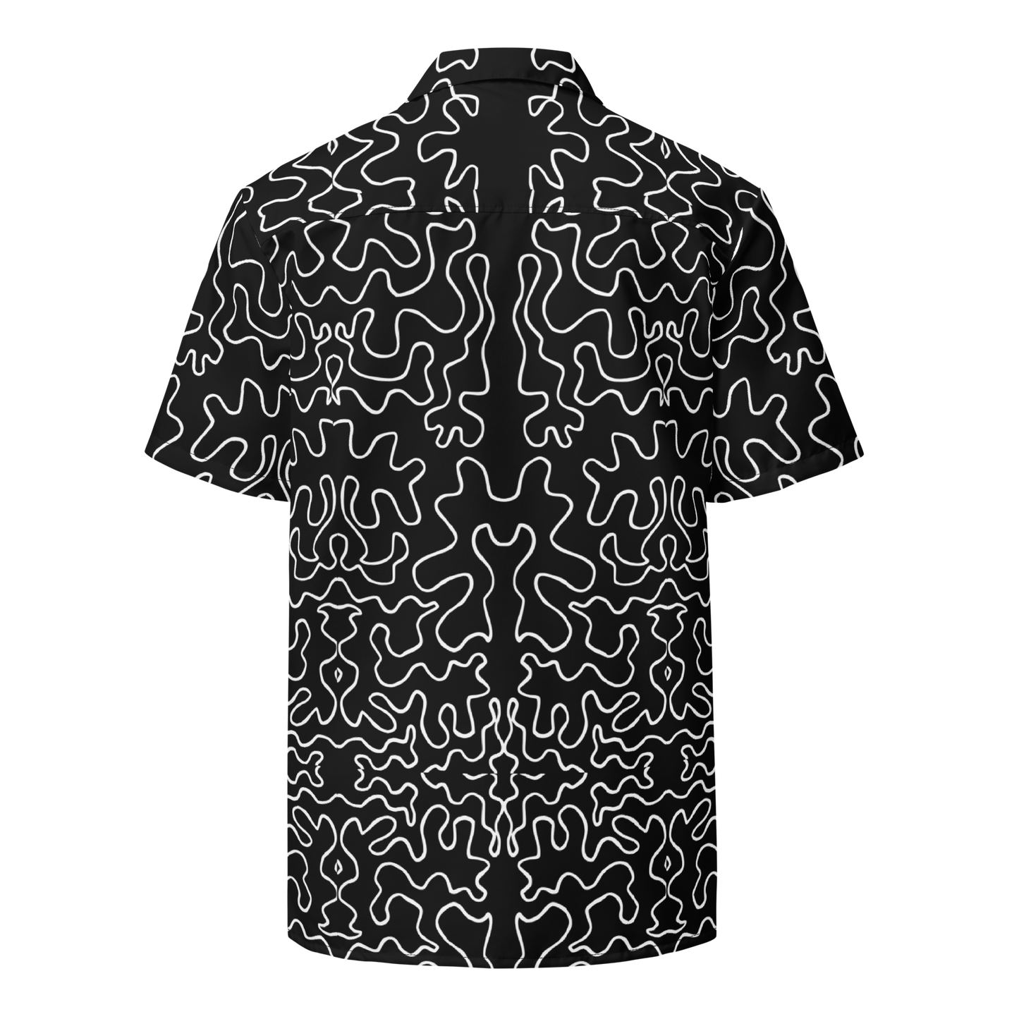 Unisex button shirt (Black & White Squiggle)