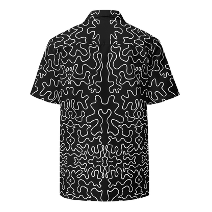 Unisex button shirt (Black & White Squiggle)