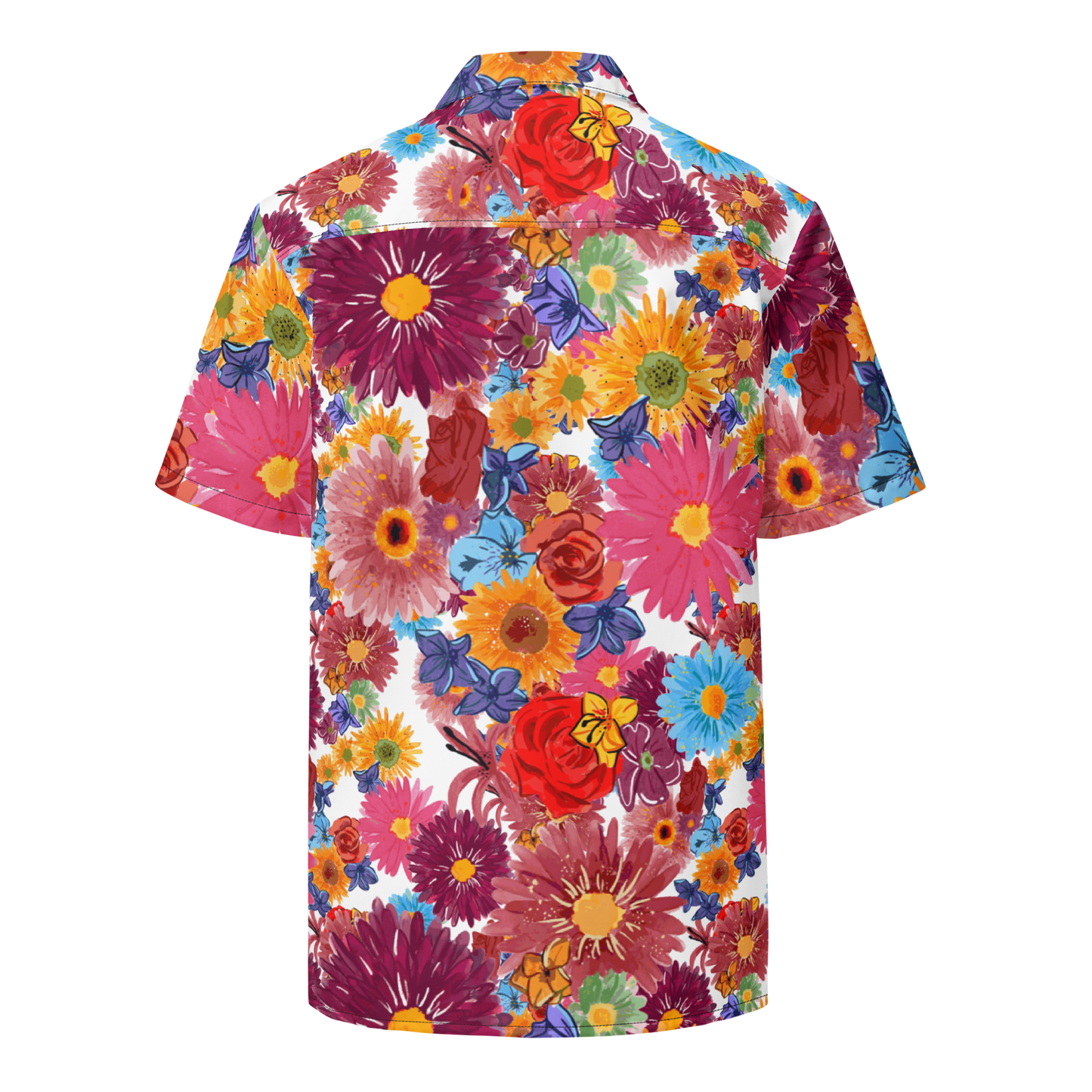 Unisex button shirt (Watercolor Flowers)