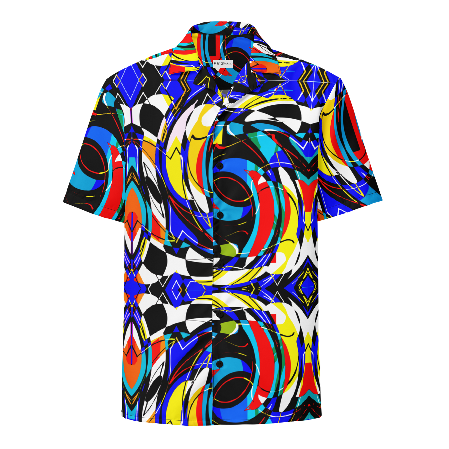 Unisex button shirt (Blue Swirls)