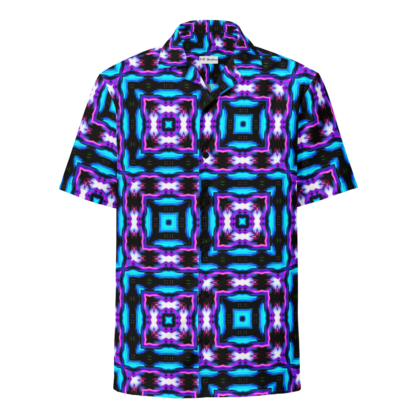 Unisex button shirt (Neon Purple & Blue)