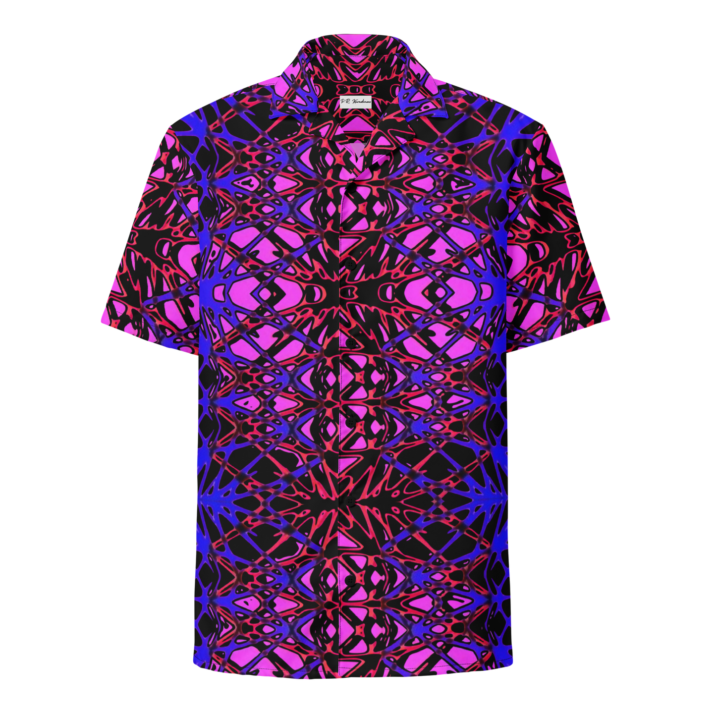 Unisex button shirt (Neon Latticework)