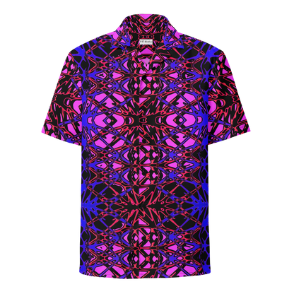 Unisex button shirt (Neon Latticework)